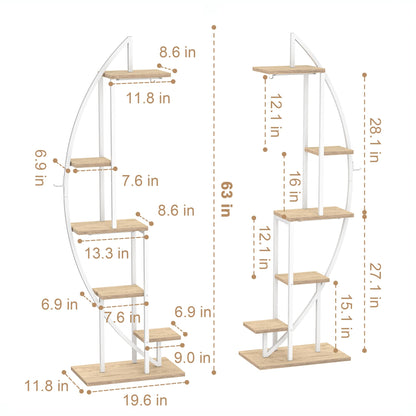 BACEKOLL Pflanzenregal mit Wachstumslichtern, 6 Ebenen, halbmond