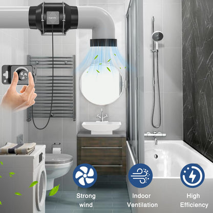 Aygrochy Rohrventilator Inline Abluftlüfter - 150mm Regelbar