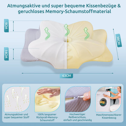 DONAMA Memory Foam Nackenkissen ergonomisch, Kopfkissen JK79