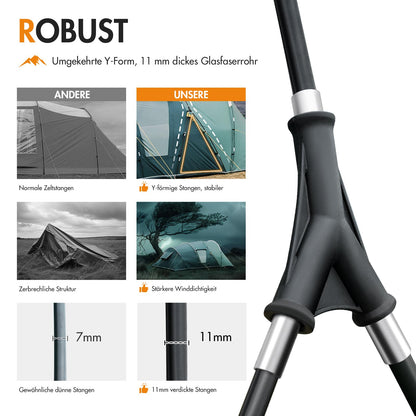 Portal Tunnelzelt Familienzelt - 6 Personen Stehhöhe