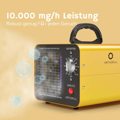 Airthereal MA10K-PRO Industrieller Ozongenerator Geruchsbeseitiger – Gelb