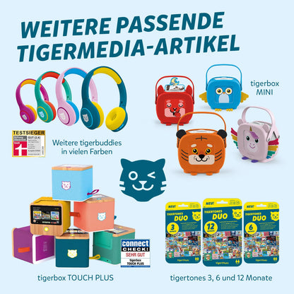 tigermedia tigerbuddies Bluetooth Kinderkopfhörer, faltbar, 85 dB