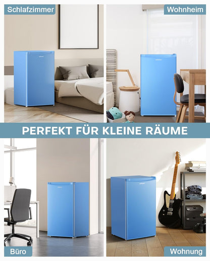Upstreman 91L Mini-Kühlschrank mit Gefrierfach – Blau BR321