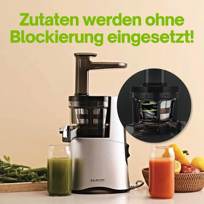 HUROM H-AA Slow Juicer Kaltpressentsafter – Dunkelsilber