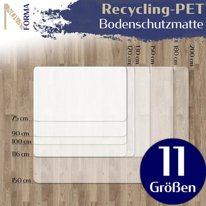ECOMAT Bodenschutzmatte PET Transparent für Hartböden – 120x150 cm