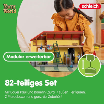 SCHLEICH Farm World Pferdestall 42485 – Spielset Bauernhof