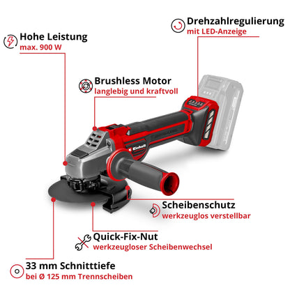 Einhell Professional TP-AG 18/125 CE Q Li Akku-Winkelschleifer - Set