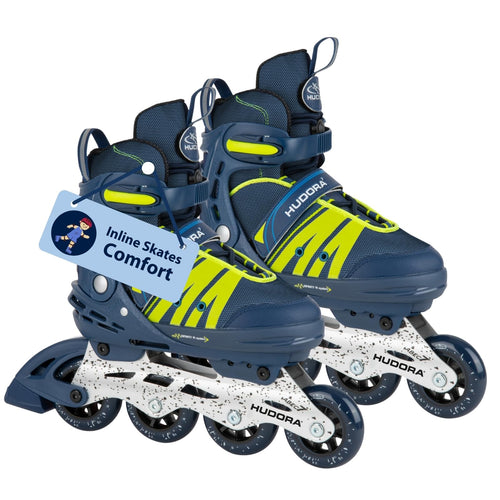 HUDORA Inline Skates Comfort Inliner für Kinder & Jugendliche mit Aluminium-Chassis und PU-Rollen