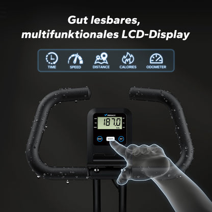 MERACH Klappbares Heimtrainer Fitnessbike – Ergometer Zuhause