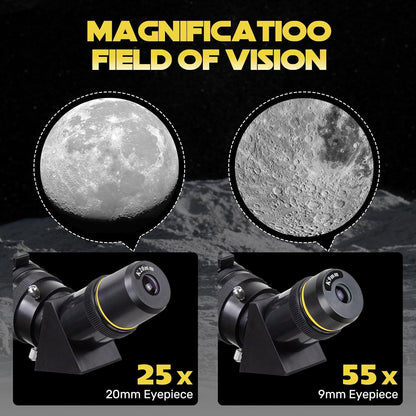 AstroView Refraktor Teleskop 80/500mm - Tragbar mit Zubehör