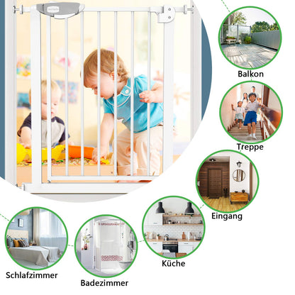 UISEBRT Treppenschutzgitter ohne Bohren, 85-95 cm, weiss