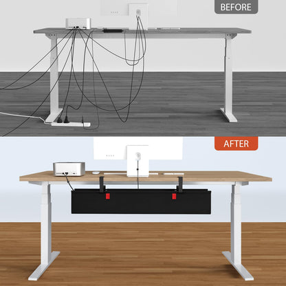 Univivi Kabelkanal Schreibtisch 90 cm, Kabelmanagement ohne Bohren