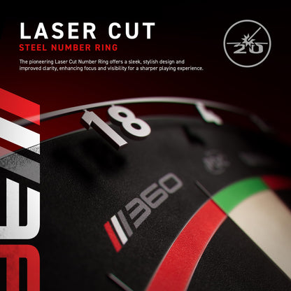 WINMAU Blade 360 Dartscheibe – Triple Core Carbon Steeldartscheibe