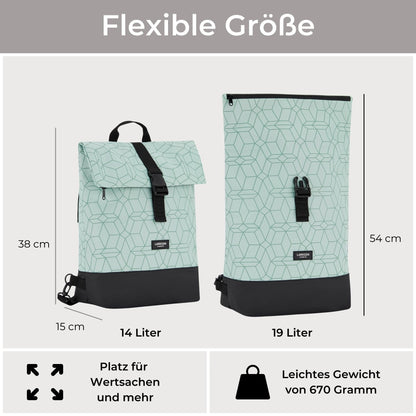 LARKSON Tammo Bike Gepäckträgertasche & Rucksack 2 in 1 Mint