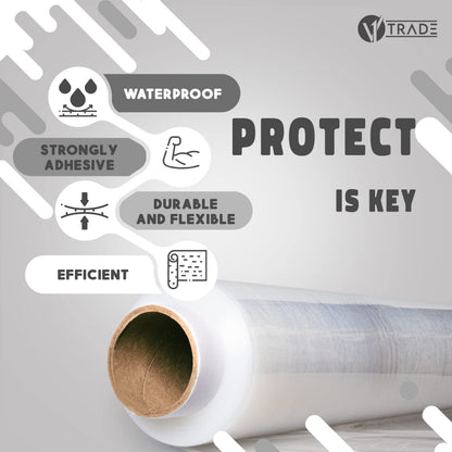 V1 Trade Stretchfolie transparent, 350 m x 50 cm, 6 Rollen