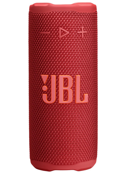 JBL Grip Bluetooth Lautsprecher, AI Sound Boost, IP68, Rot in kompakter Bauform mit Umgebungslicht