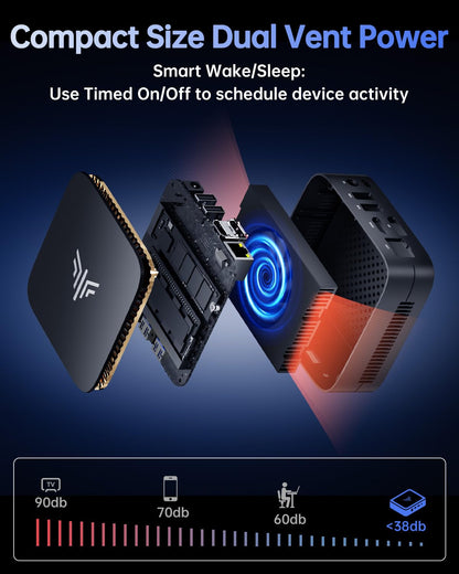 NiPoGi Essenx E1 Mini Desktop PC - Win 11 Pro, N100, 16GB, 1TB SSD