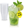 Silverkitchen Mehrweg Cocktailbecher 0,3 L mit Eichstrich, 100er-Set – stapelbare Becher aus Hartplastik