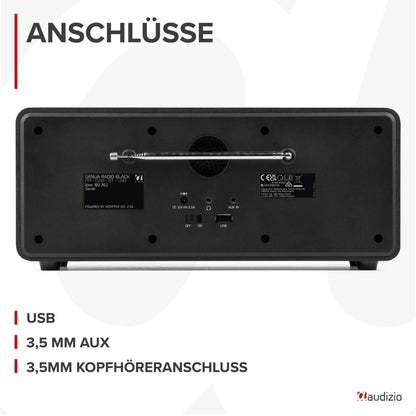 Audizio Genua DAB+ Digitalradio Bluetooth stereo – schwarz