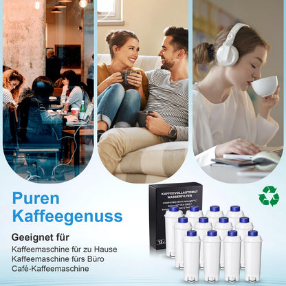 Mutital Wasserfilter für De'Longhi Kaffeevollautomaten, 12er-Pack