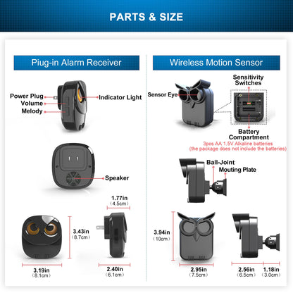 Drahtloses Einfahrtsalarmsystem 800m – Bewegungssensor 2er Set