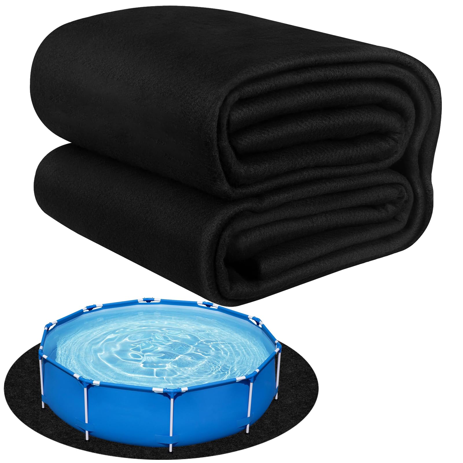 Sunsiou Poolunterlage rund 400 cm, Bodenschutzmatte für Whirlpool aus saugstarkem Filz