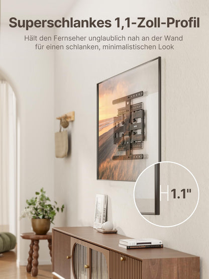 monTEK Ultra Slim TV Wandhalterung Schwenkbar 43-90 Zoll