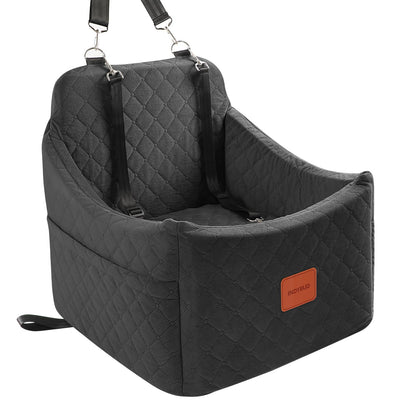 INDYBUD Memory Foam Hundeautositz erhöht – Schwarz, Mittel