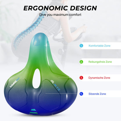 YOUNGDO Gel Fahrradsattel, ergonomisch, atmungsaktiv, mit Abdeckung