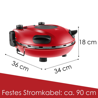 Steinborg Pizzaofen elektrisch mit 32 cm Schamottestein, 390 °C