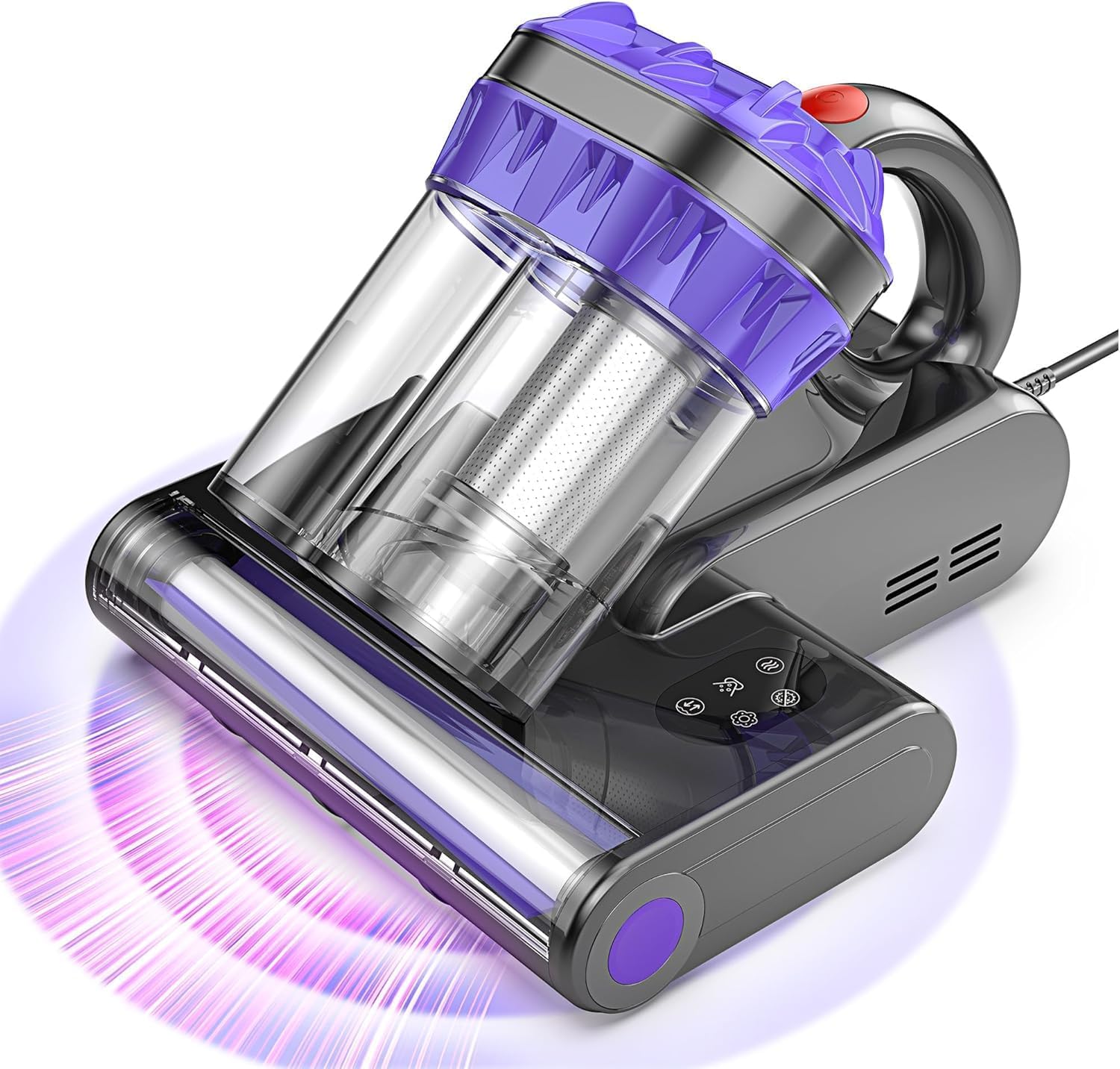 Yassol Milbenstaubsauger für Matratzen – UV-Licht Heissluft. Hellgrauer Handstaubsauger. Entfernt Milben & sterilisiert Matratzen mittels UV & Heissluft.