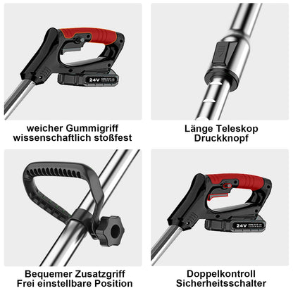 SMILOVII Akku Rasentrimmer 21V, 3-in-1 Freischneider mit Klingen-Set