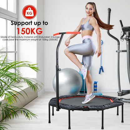 LIFERUN Mini Trampolin Erwachsene Ø128cm Fitness - Rot
