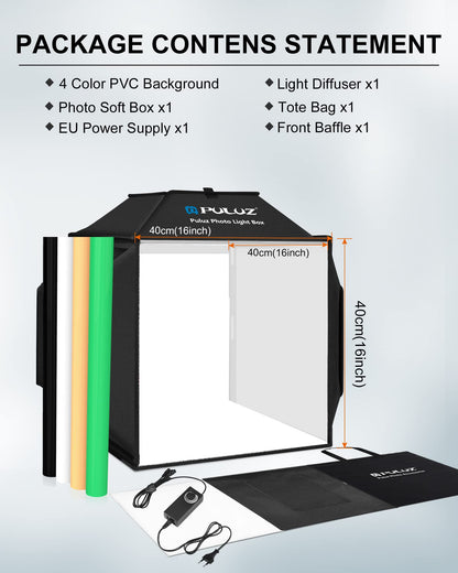 PULUZ Upgrade Fotozelt 40cm – Professionell 480 LED