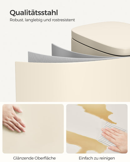 SONGMICS LTB03A02 Tret-Küchenmülleimer 30 Liter Sandbeige