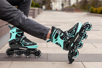 2PM SPORTS Verstellbare Inline Skates für Kinder, Grösse 34-37, Grün