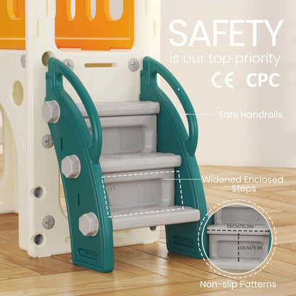 hoopyosms Kinder Rutsche Klettergerüst Indoor-Spielset - Grün