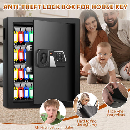 Mejasg Feuerfester Schlüsselkasten – Zahlencode, 48 Schlüssel