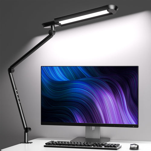 AmazLit LED Schreibtischlampe Augenschutz - Klemme 1100 Lumen. Flexible Gelenkarm-Klemmleuchte, 1100 Lumen LED für blendfreie Schreibtischbeleuchtung.