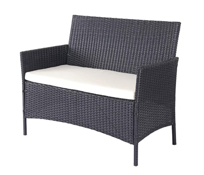 Mendler HWC-D82 Garten Lounge-Set - Schwarz mit Kissen Creme