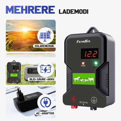 AgroGuard Weidezaungerät LED 2J Elektrozaun - 12V/230V Schwarz
