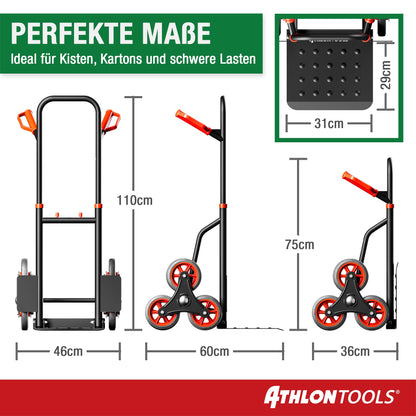 ATHLON TOOLS Treppensteiger-Sackkarre klappbar 150 kg Stahl
