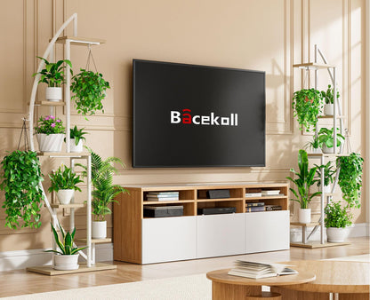 BACEKOLL Pflanzenregal mit Wachstumslichtern, 6 Ebenen, halbmond