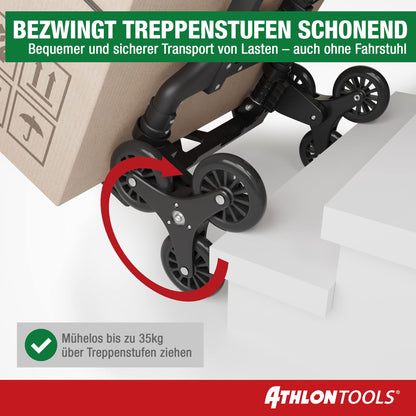 ATHLON TOOLS Treppensteiger-Sackkarre klappbar Aluminium – langer Griff 110cm