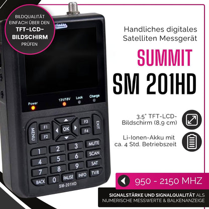 Summit SM 201HD Sat Finder – Satelliten-Messgerät für DVB-S/S2