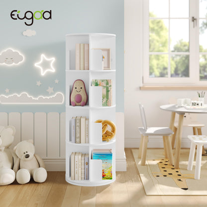 EUGAD drehbares Bücherregal 360 Grad, 4 Ebenen, 16 Fächer, weiss