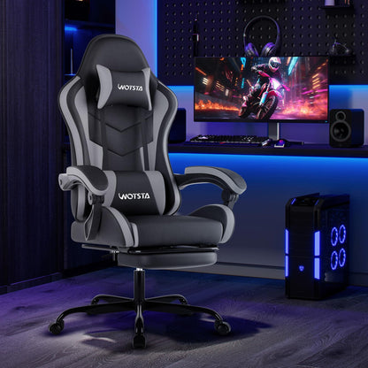 WOTSTA Gaming Stuhl 607, ergonomischer Computerstuhl mit Fusstütze