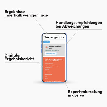 IVARIO Asbest-Test mit Laboranalyse für Baumaterialien und KMF