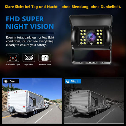 ANDUBEST Rückfahrkamera Set mit 7 Zoll Monitor, AHD 1080P, IP68