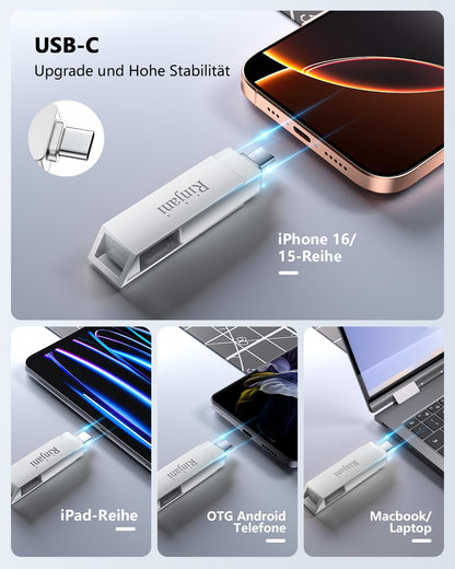 Rinjani 3 in 1 MFi Speicherstick 512GB für iPhone & USB-C